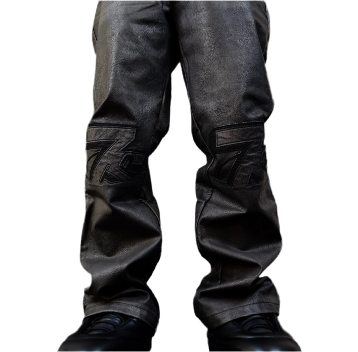 Triple Sevens Logo Leather Pants (Black)