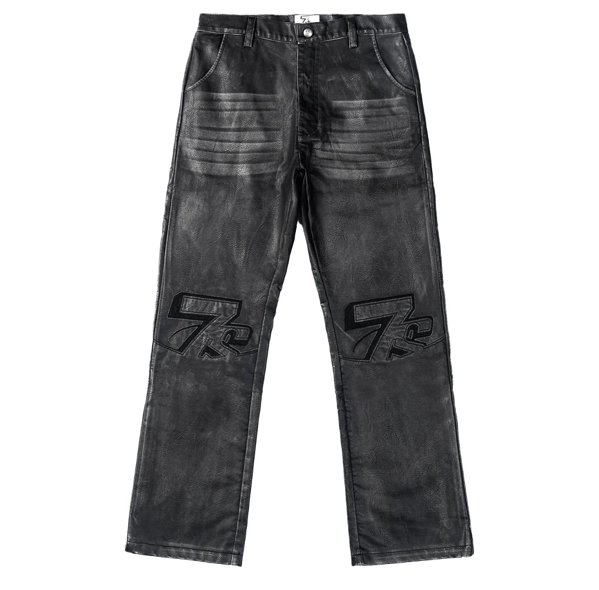 Triple Sevens Logo Leather Pants (Black)